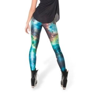 BlackMilk Clothing Galaxy Green Leggings M